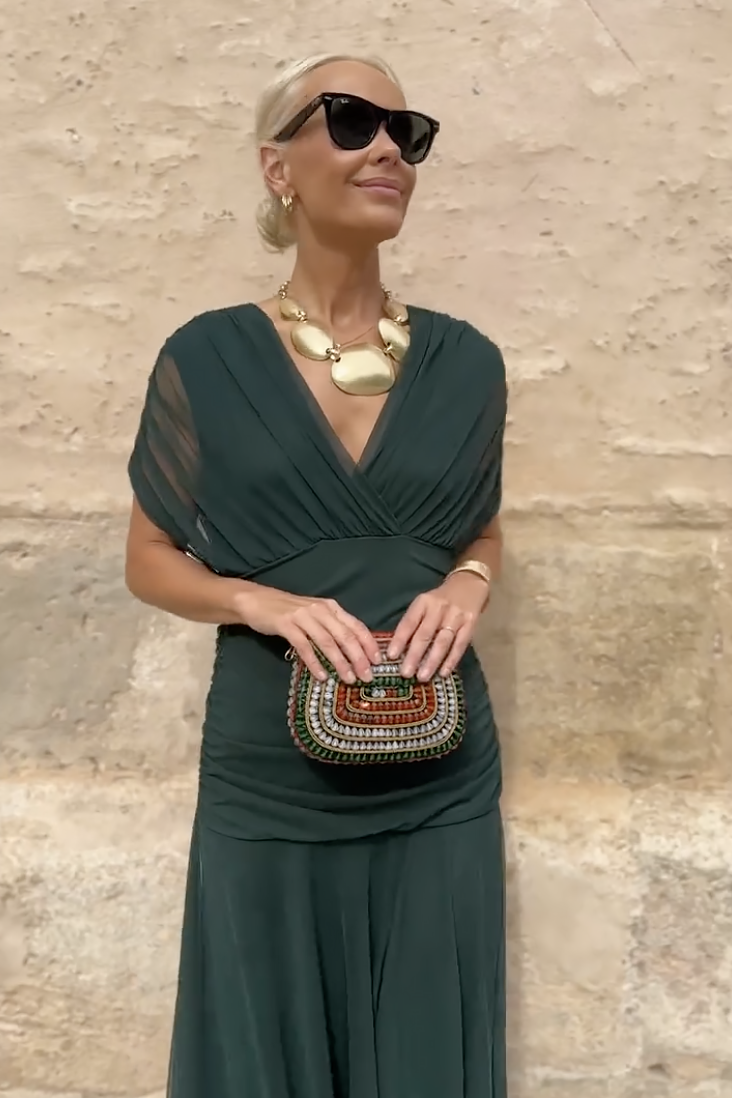 Elegant V-Neck Party Maxi Dress