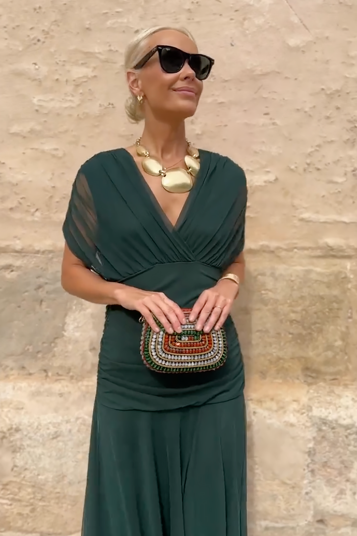 Elegant V-Neck Party Maxi Dress