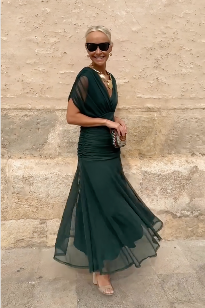 Elegant V-Neck Party Maxi Dress