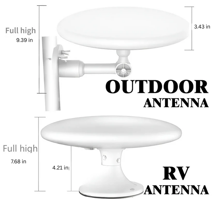 High-performance outdoor long-range HD digital TV antenna, delivering free 4K channels for superior viewing.