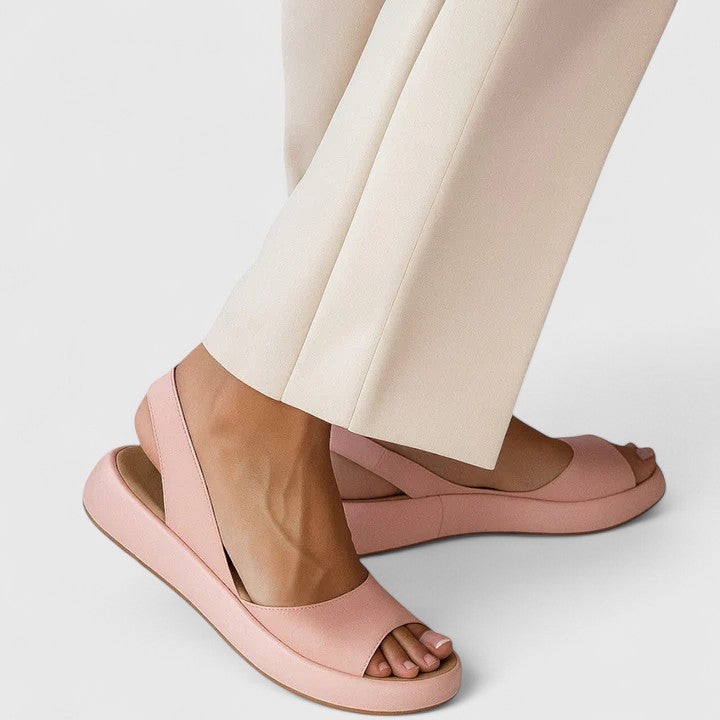 Women's Peep Toe Slingback Flatform Sandals