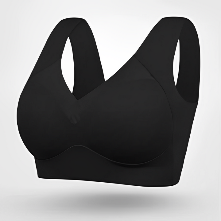 Close-up of a women's V-neck molded cup bra, designed for seamless everyday comfort and support.
