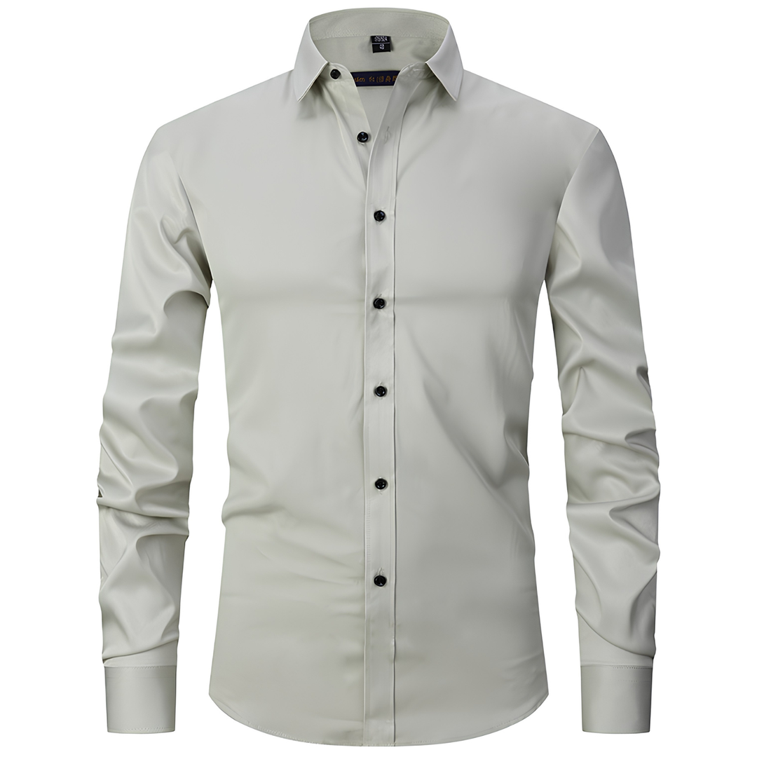 Men's casual long sleeve shirt, classic fit, a staple for everyday and work apparel.