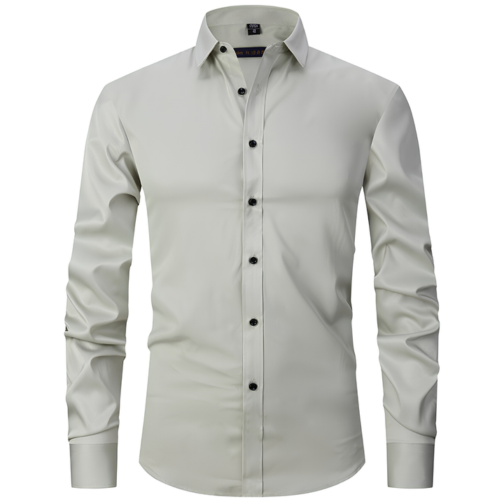 Men's casual long sleeve shirt, classic fit, a staple for everyday and work apparel.