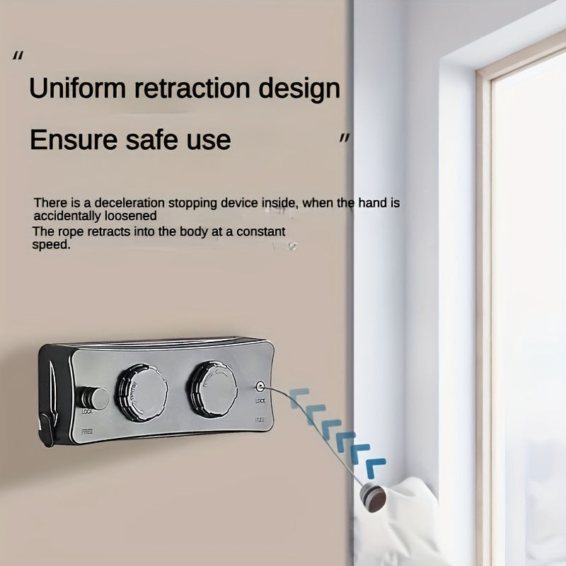 Foldable laundry drying rack with double lines, ideal for maximizing space in small homes. Efficient laundry solution.