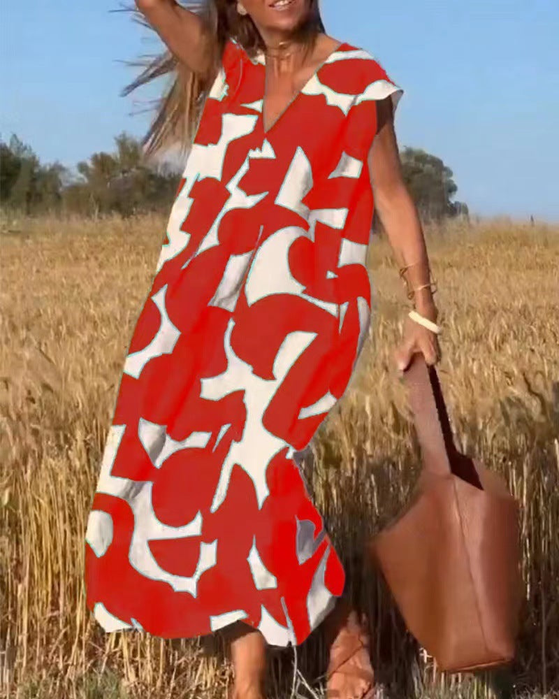 Women's Modern Print Maxi Dress