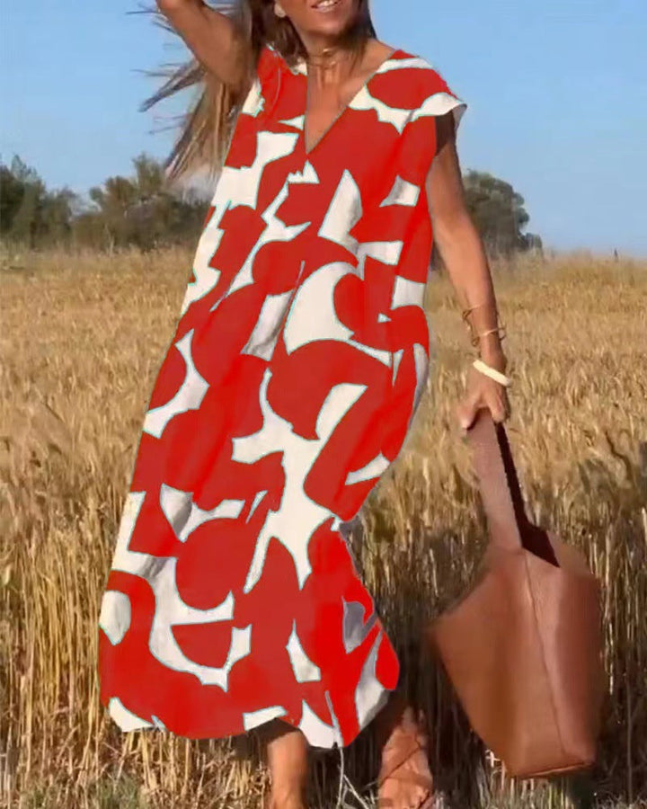 Women's Modern Print Maxi Dress