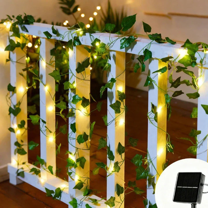 Nvroome LED leaf garland string lights, warm white, for beautiful home & party decoration.