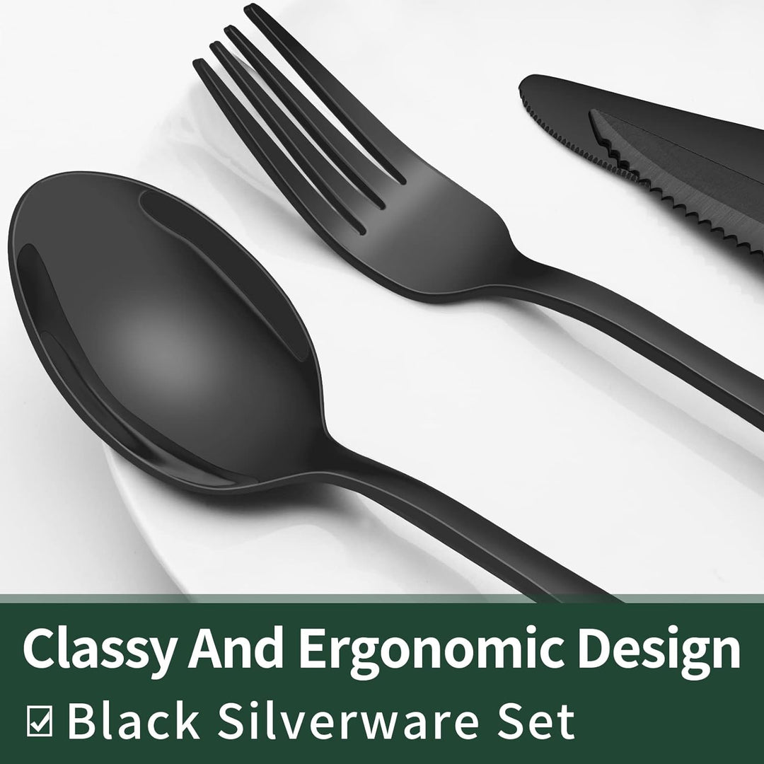 High-quality black serving utensils for everyday dining