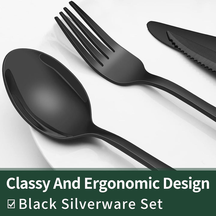 High-quality black serving utensils for everyday dining