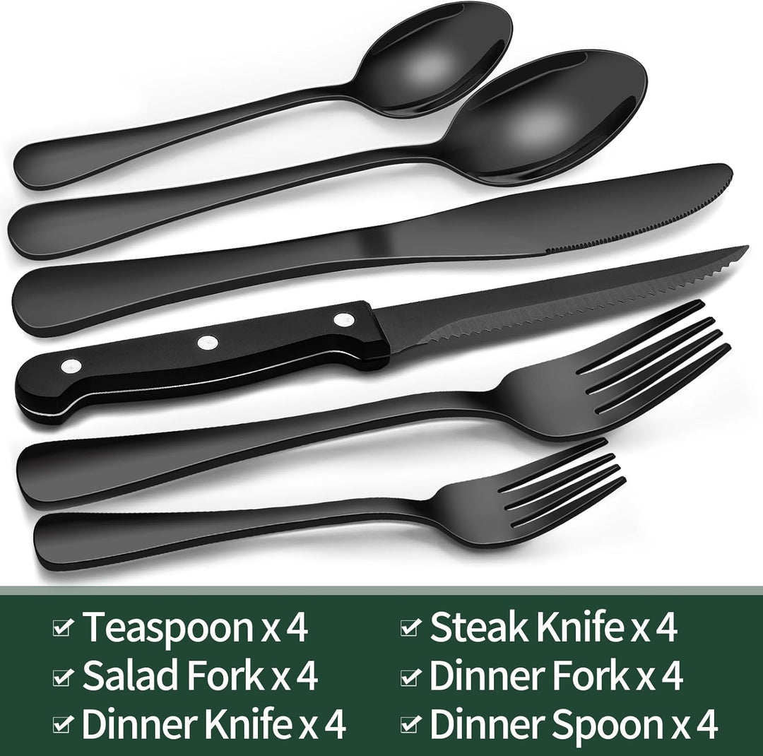 Stylish stainless steel flatware set, perfect for modern kitchens