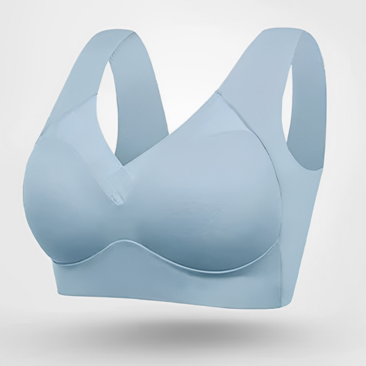 Soft wireless V-neck bra for women, with molded cups ensuring comfortable, everyday wear.