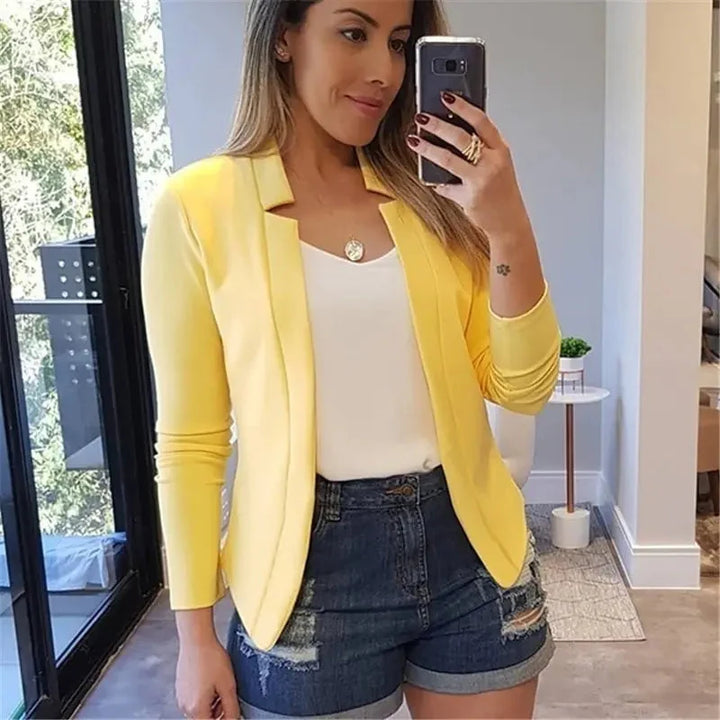 Women's elegant classic blazer, perfect for business attire, smart casual, and a polished, professional style.