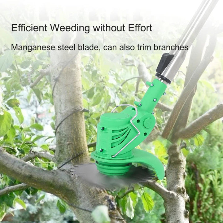 Powerful rechargeable cordless trimmer with adjustable shaft, perfect for all lawn & garden care.