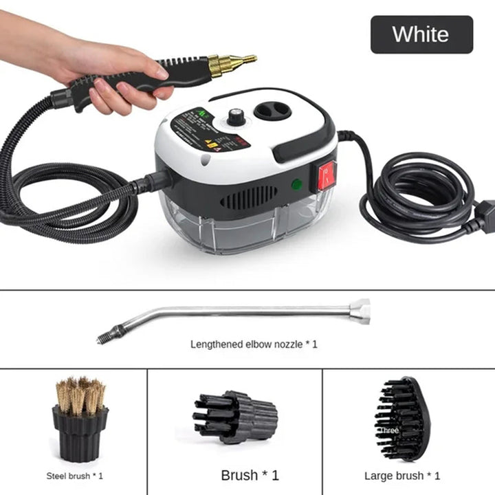 Chemical-free 2500W high-pressure steam cleaner for a healthy, sanitized home. 6 cleaning settings.