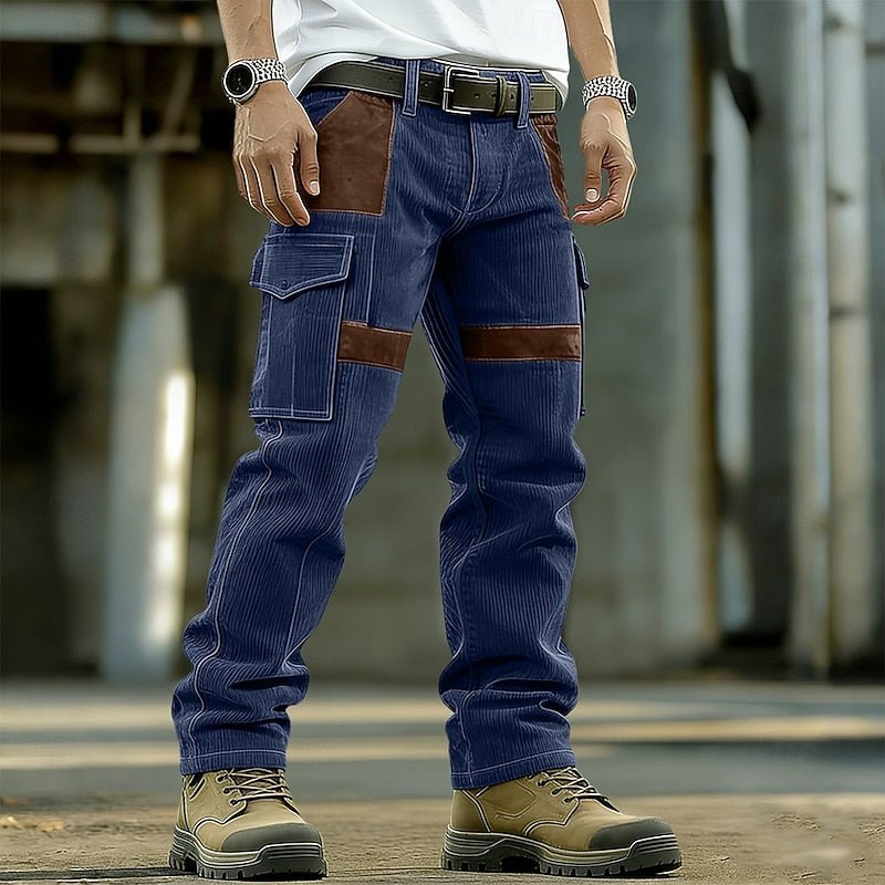 Men's relaxed fit utility cargo pants, ideal for casual wear & outdoor activities.