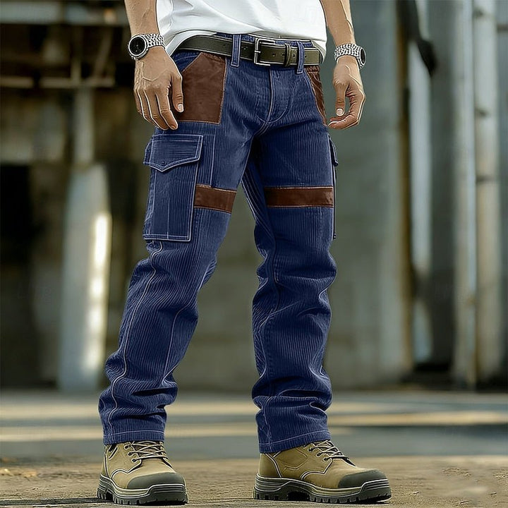 Men's relaxed fit utility cargo pants, ideal for casual wear & outdoor activities.