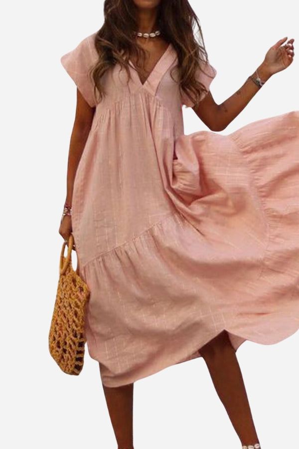 Women's Flowy V-Neck Maxi Dress