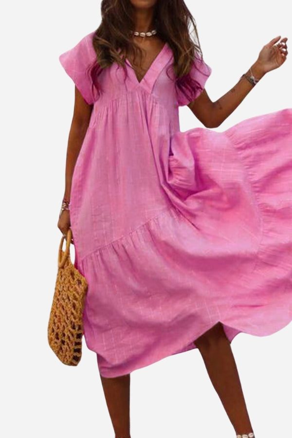 Women's Flowy V-Neck Maxi Dress