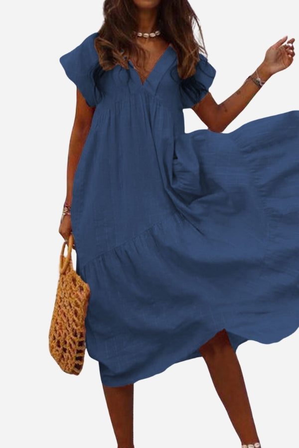 Women's Flowy V-Neck Maxi Dress