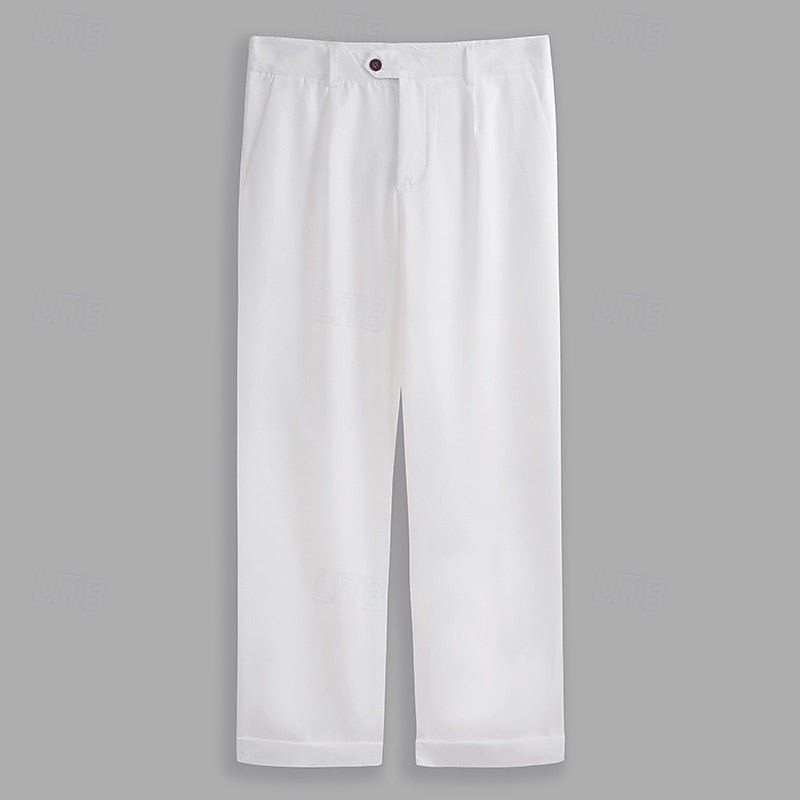 Classic straight-leg dress pants for men, offering a polished look for business and formal settings.
