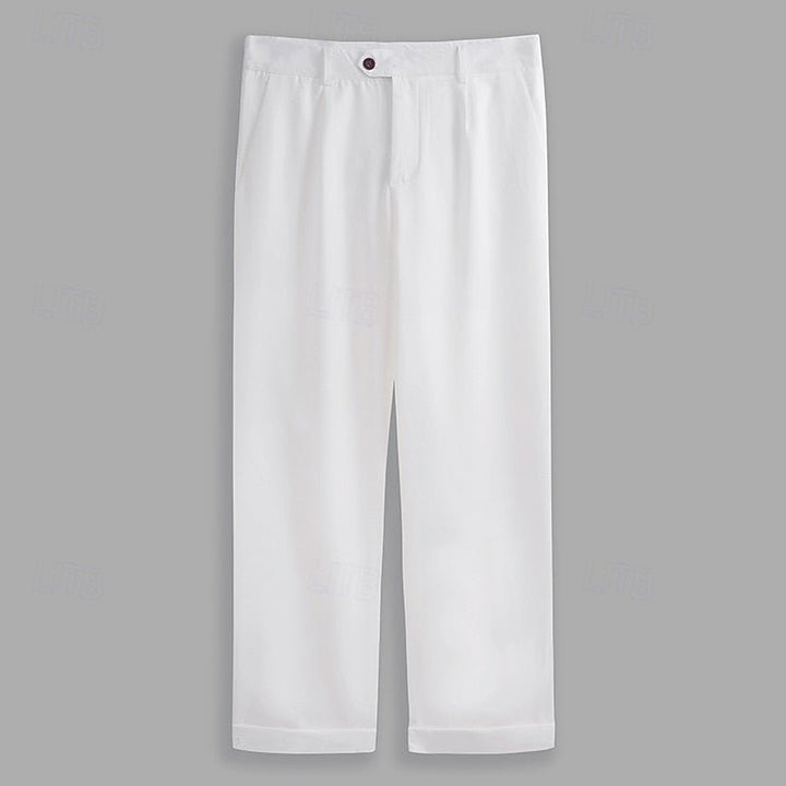 Classic straight-leg dress pants for men, offering a polished look for business and formal settings.