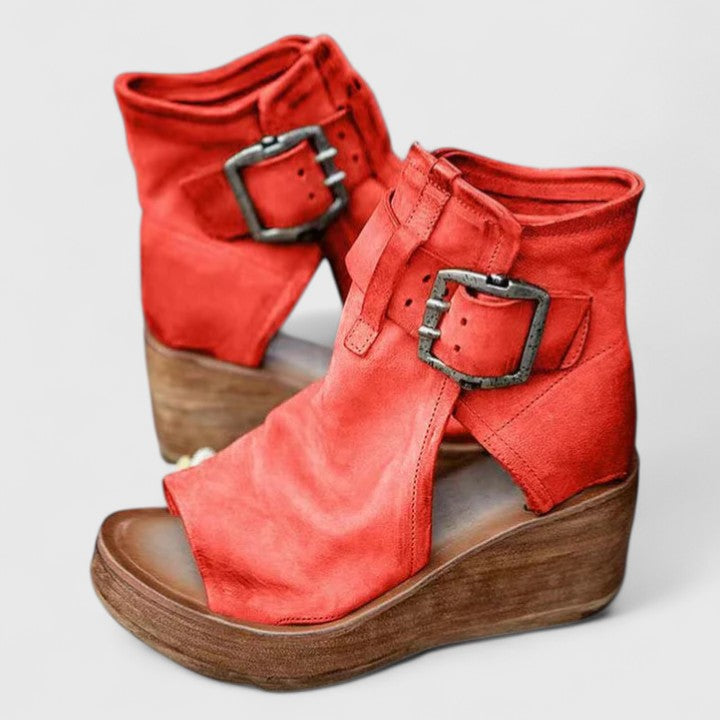 Supportive women's wedge sandals with orthopedic arch support for casual summer style.