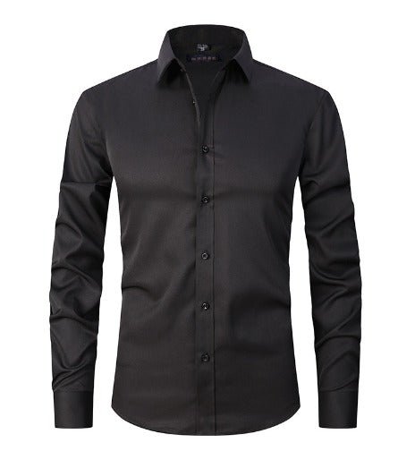 Stylish men's smart casual dress shirt. Long-sleeve stretch & wrinkle-resistant fabric for comfort.