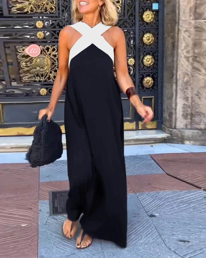 Women's Maxi Dress - Breathable Comfort Crossover Style