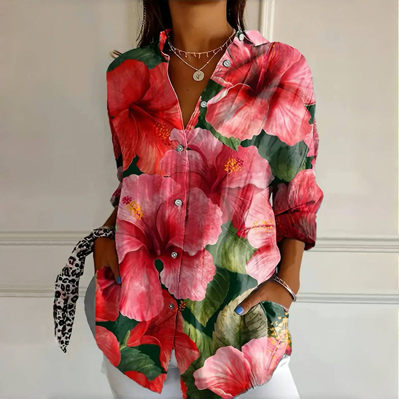 Christine Floral Blouse | Bold & Vibrant
