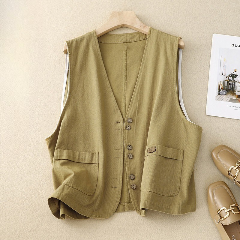 Women's Relaxed Button Vest