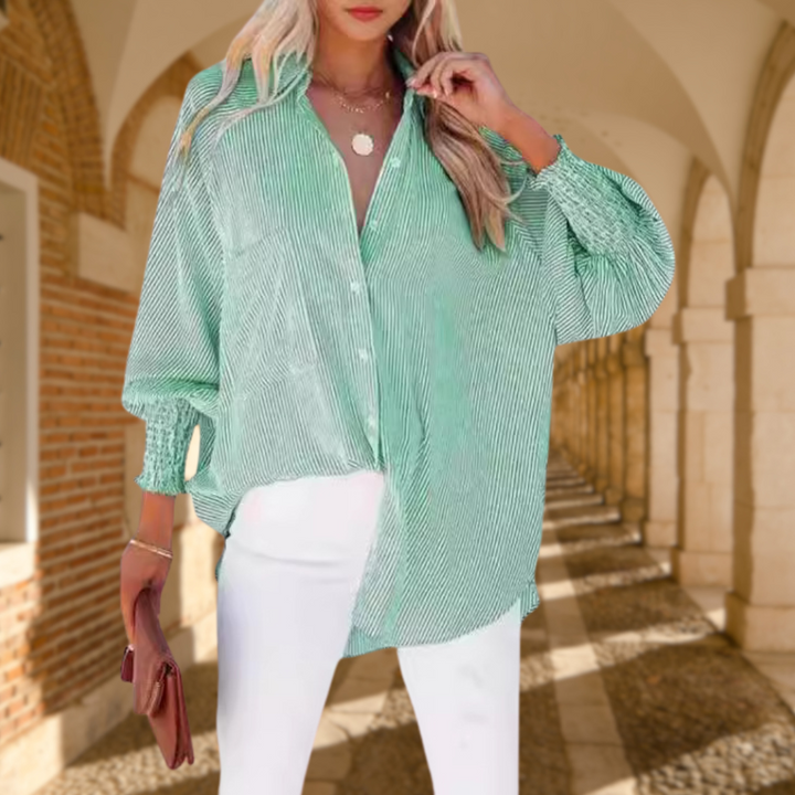 Women's Oversized Balloon Sleeve Casual Shirt