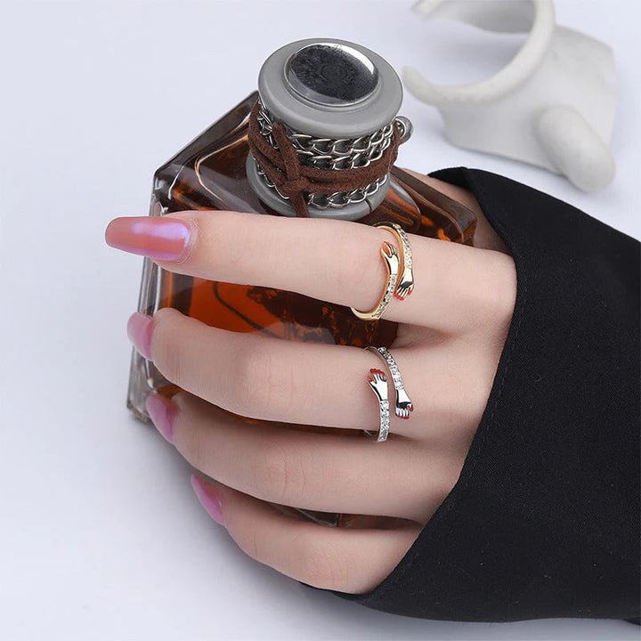 Stylish unisex alloy hug ring, adjustable for a perfect fit, symbolic of comfort & love.