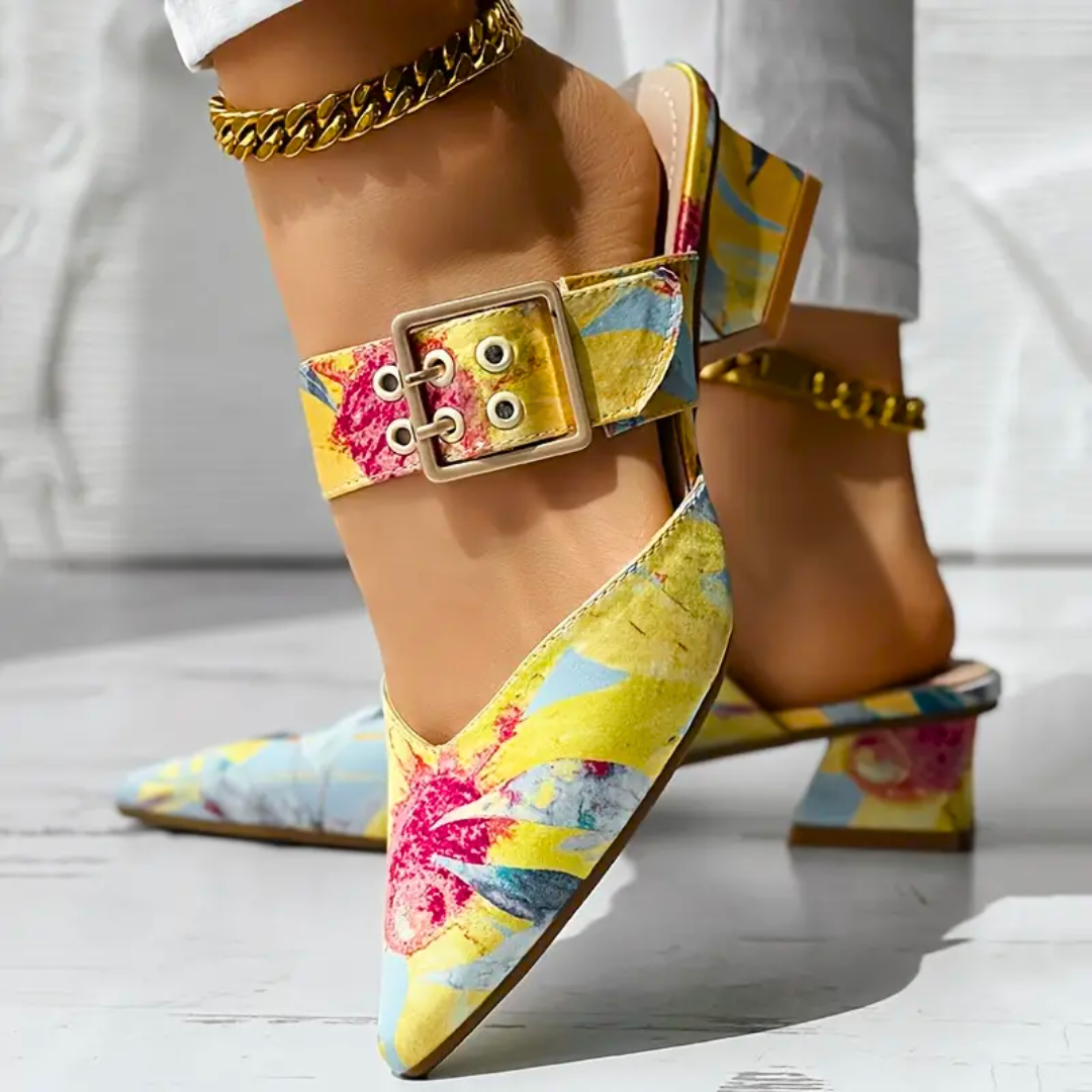 Dressy ladies' vibrant heels, showcasing a modern and elegant design for special events.