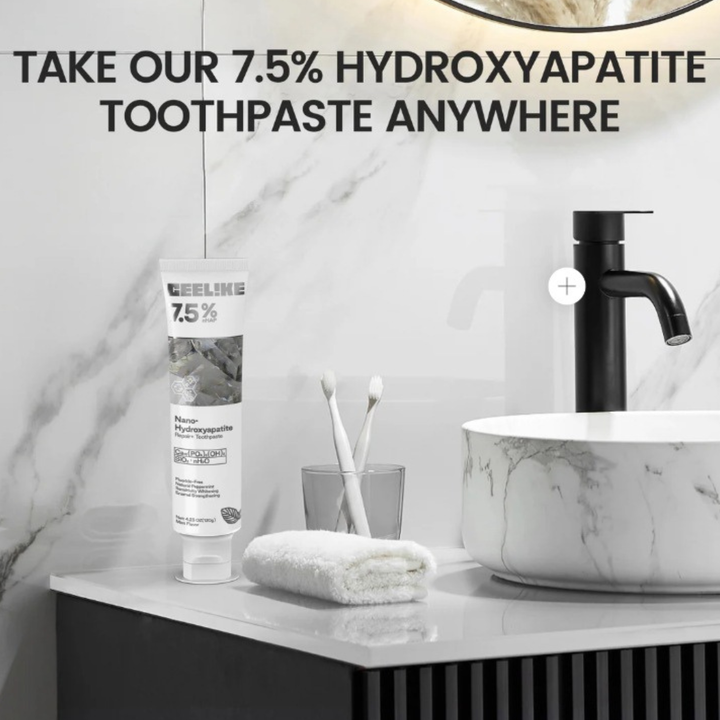 Daily hydroxyapatite toothpaste for men & women. Protects enamel, repairs teeth, ensures optimal dental health.