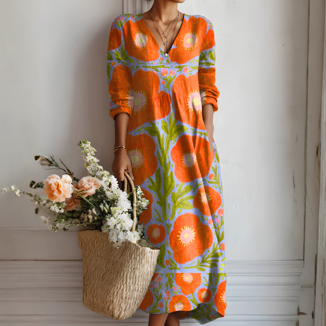 Comfortable women's long sleeve dress with a relaxed fit, great for everyday casual wear and effortless style.