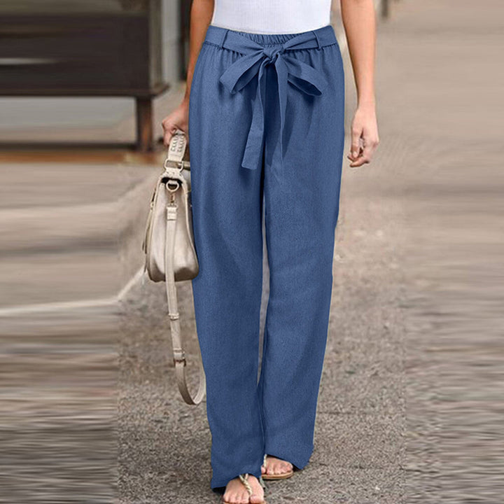 Women's High Waist Wide-Leg Linen Trousers