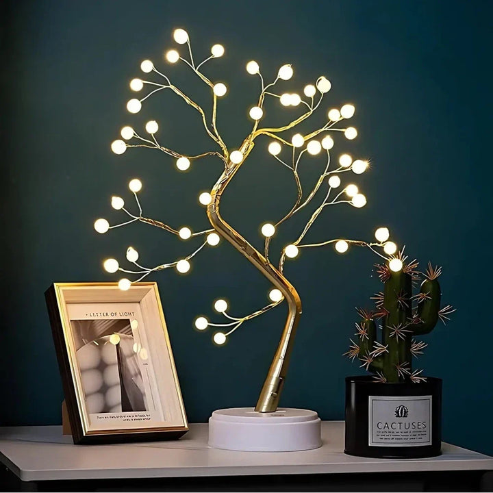 Nvroome Lights enchanting LED bonsai tree with warm white fairy lights, ideal for any room.