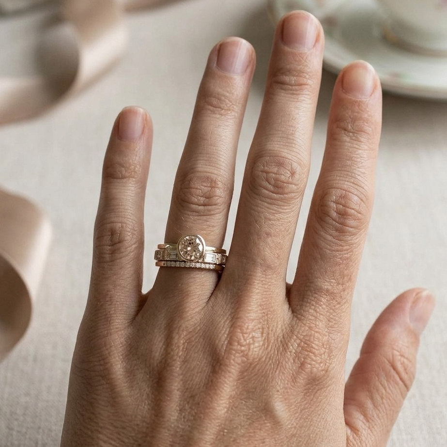 Elegant Ring with Inlay