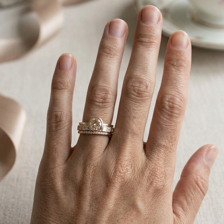 Elegant Ring with Inlay