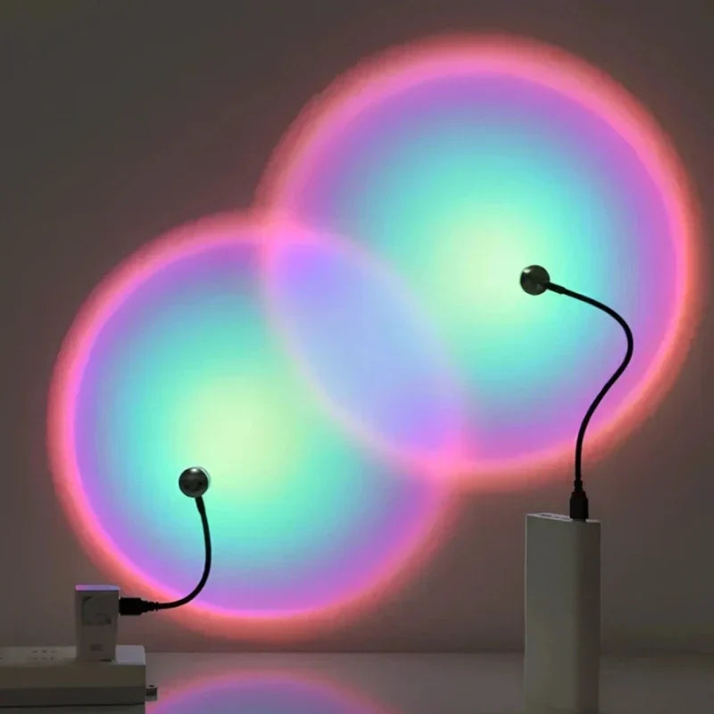 Realistic sunset projector lamp. Casts warm, gradient hues to enhance room ambiance & create a relaxing mood.