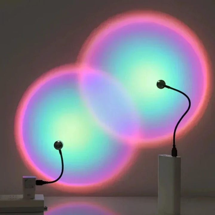 Realistic sunset projector lamp. Casts warm, gradient hues to enhance room ambiance & create a relaxing mood.