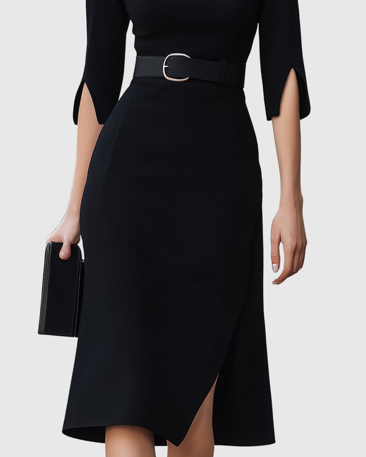Women's High Neck Midi Dress