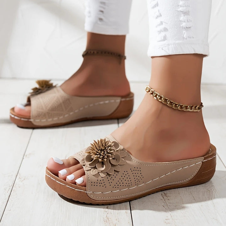 Women's Slip-On Wedge Sandals with Open Toe