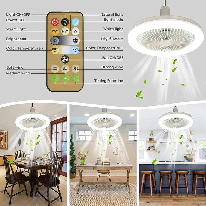 Sleek home ceiling fan with LED light & remote control for quiet cooling in bedrooms or living spaces.