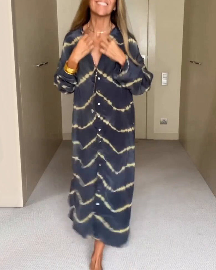 Stylish women's V-neck maxi dress, a versatile loose-fit summer dress for casual elegance & everyday comfort.