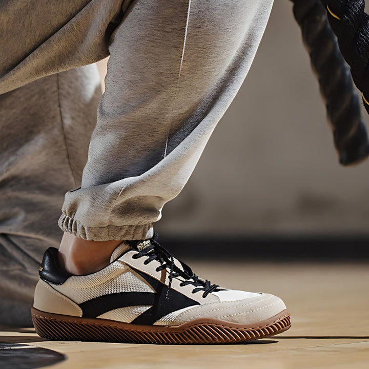 Comfortable men's classic orthopedic sneakers, retro footwear style with excellent arch support.