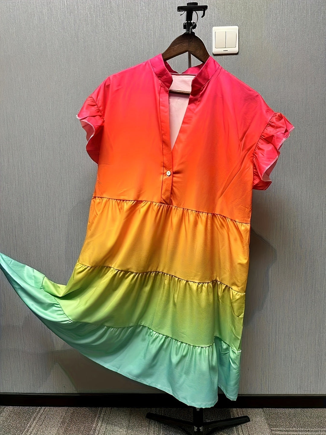 Women's Rainbow Flowy Maxi Dress