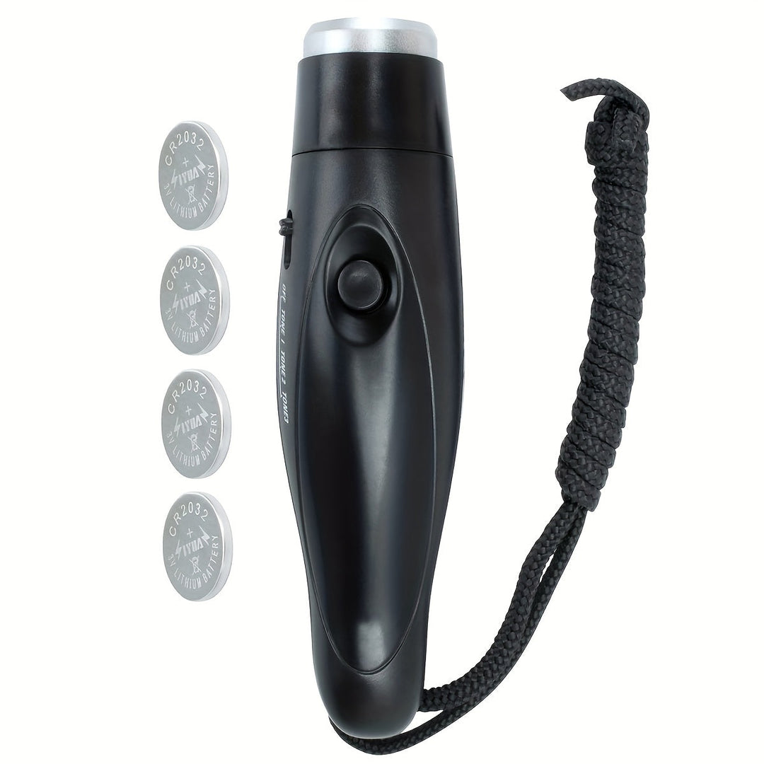 Electronic whistle for coaches & referees, handheld with 3 loud sound options, perfect for sports training & game day.