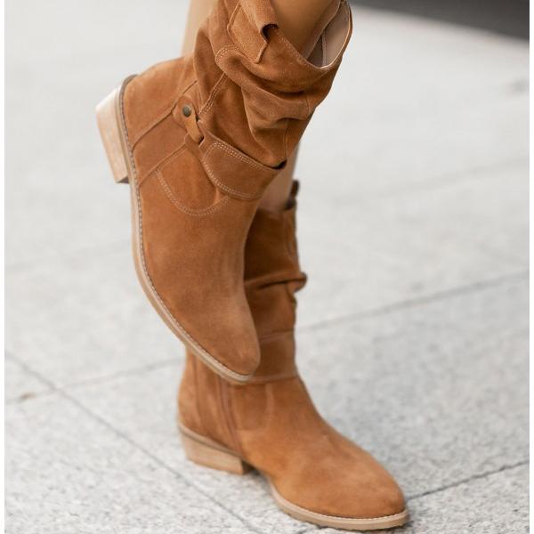 Fashionable Rosalie slouch ankle boots for women, with a low block heel for versatile casual wear.